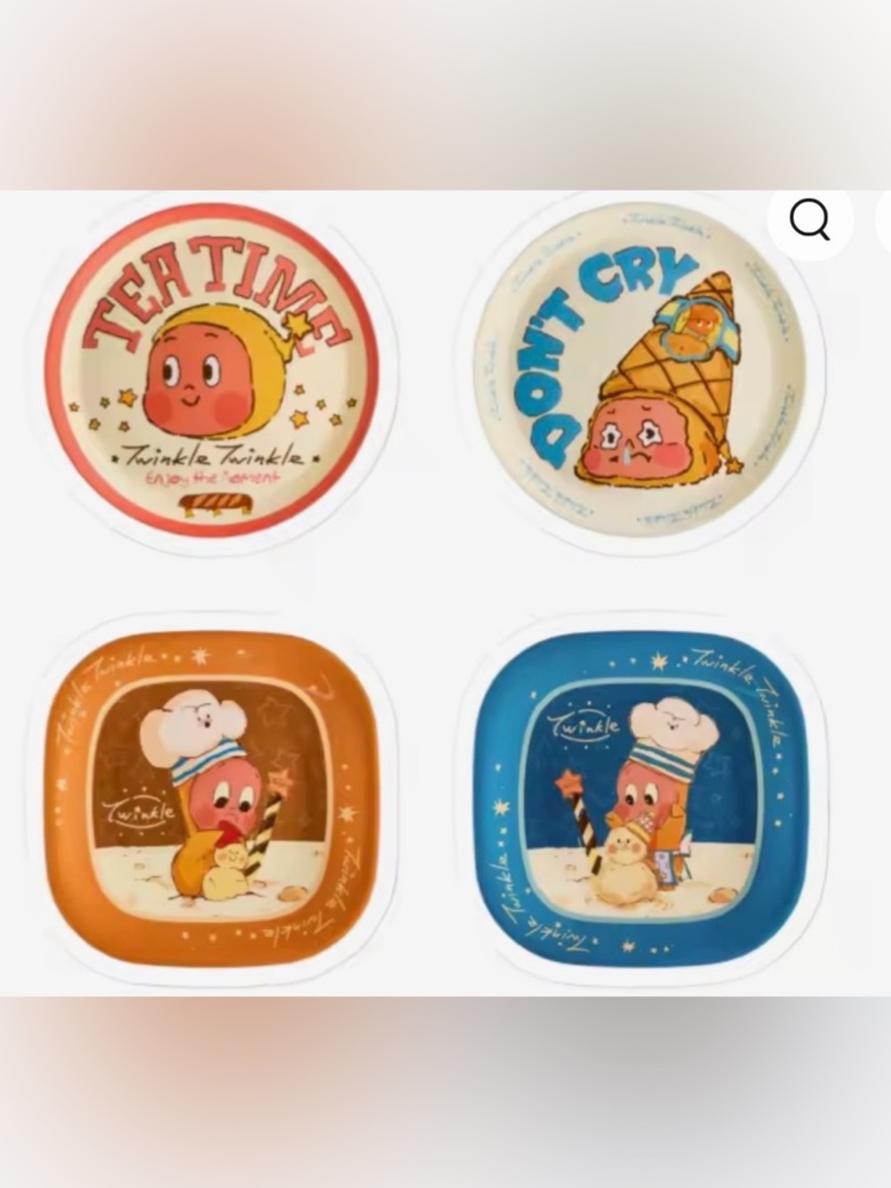 Pop mart Twinkle Twinkle Gelato Moon Series Decorative Plates set